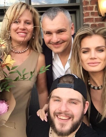 Anna Galchenyuk with her parents and brother.